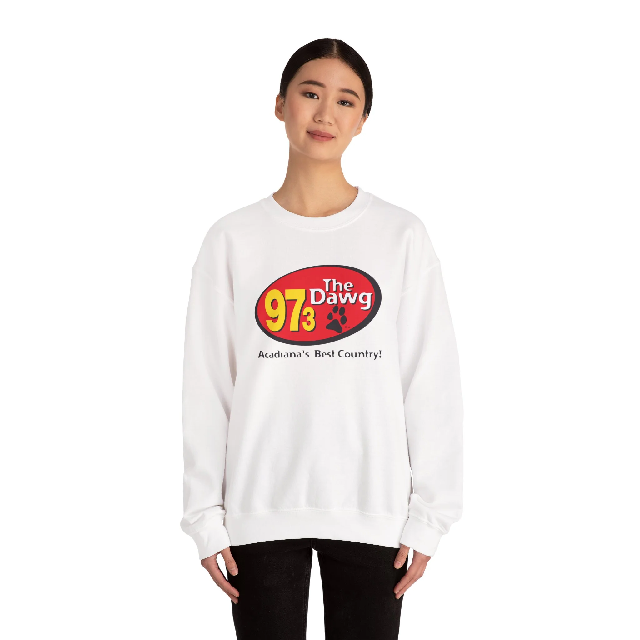97.3 The Dawg Unisex Heavy Blend™ Crewneck Sweatshirt - Image 7