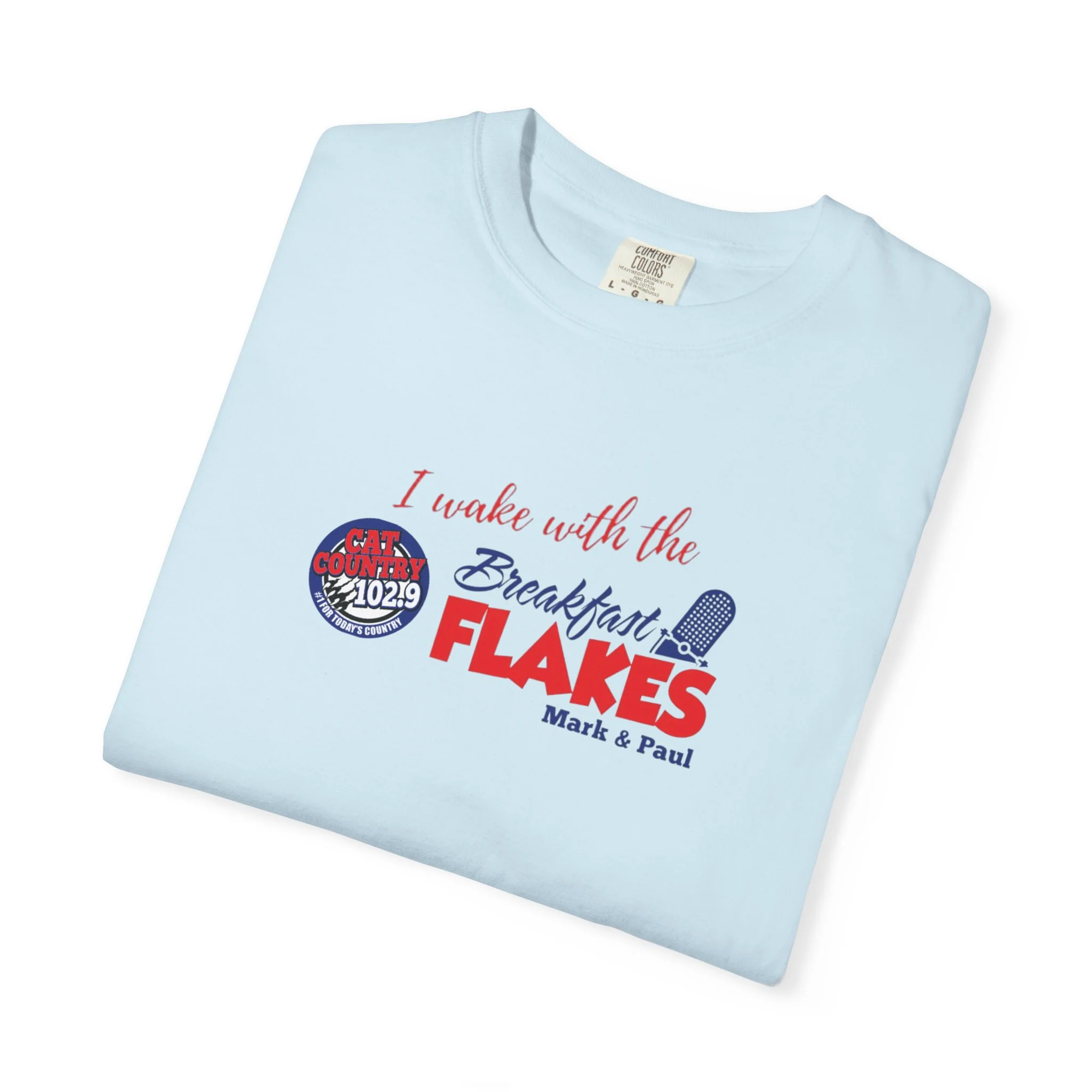 Breakfast Flakes Cat Country 102.9 KCTR Unisex Garment-Dyed T-shirt - Image 20