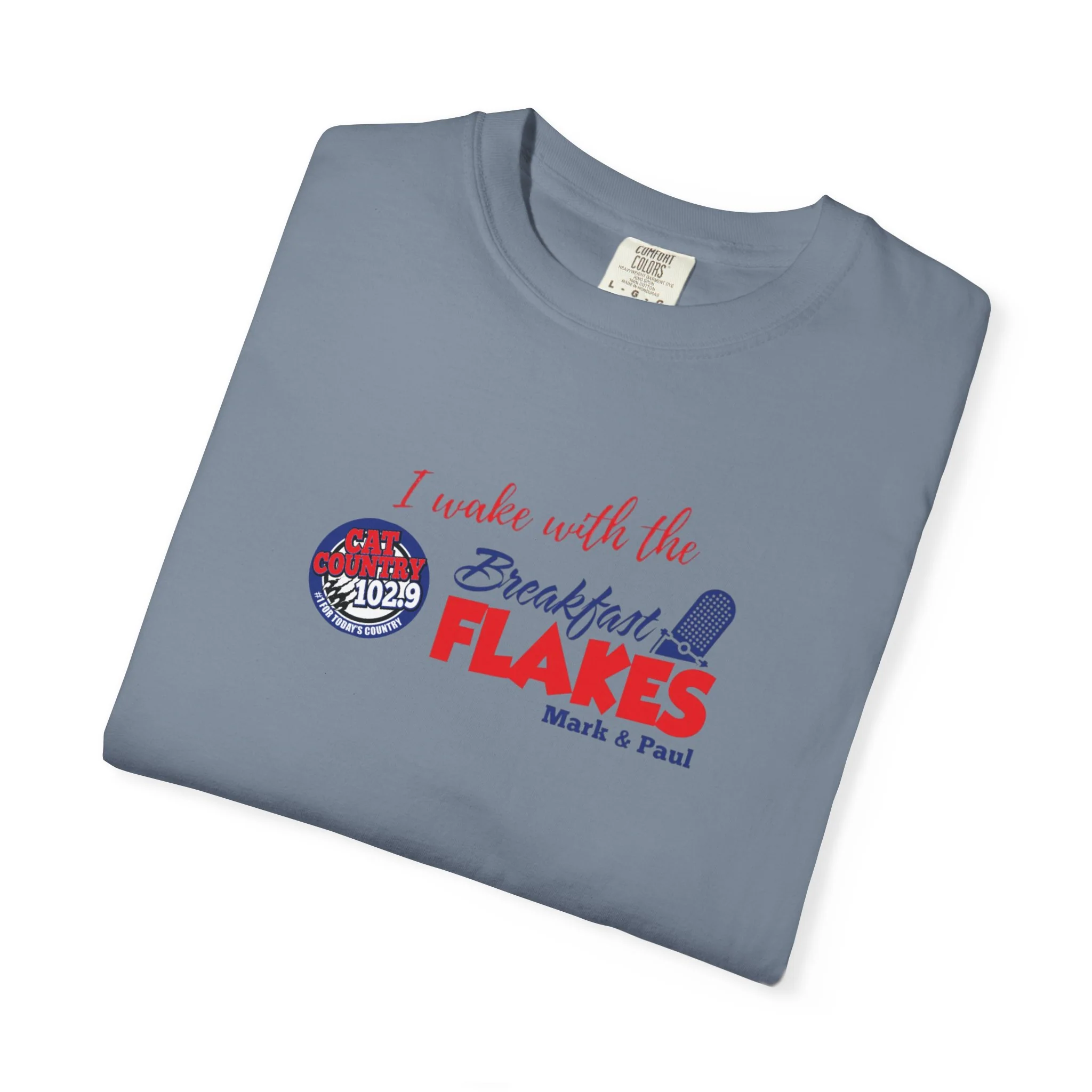 Breakfast Flakes Cat Country 102.9 KCTR Unisex Garment-Dyed T-shirt - Image 23