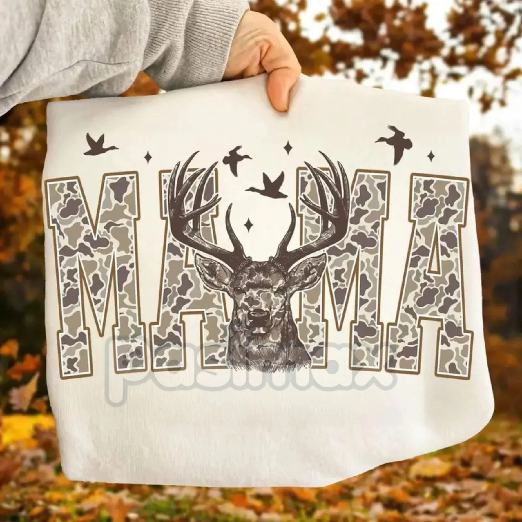 Camo Mama Deer Hunting Camouflage T-Shirt – Hunter Mom Gift - Image 2