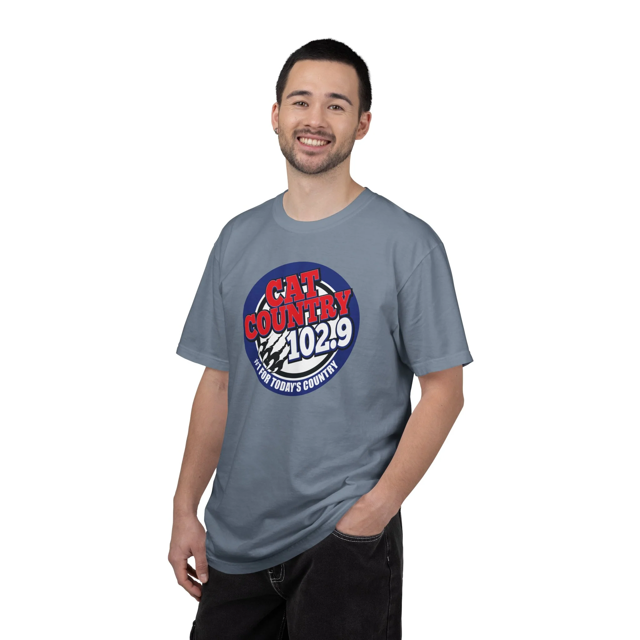 Cat Country 102.9 KCTR Unisex Garment-Dyed T-shirt - Image 35