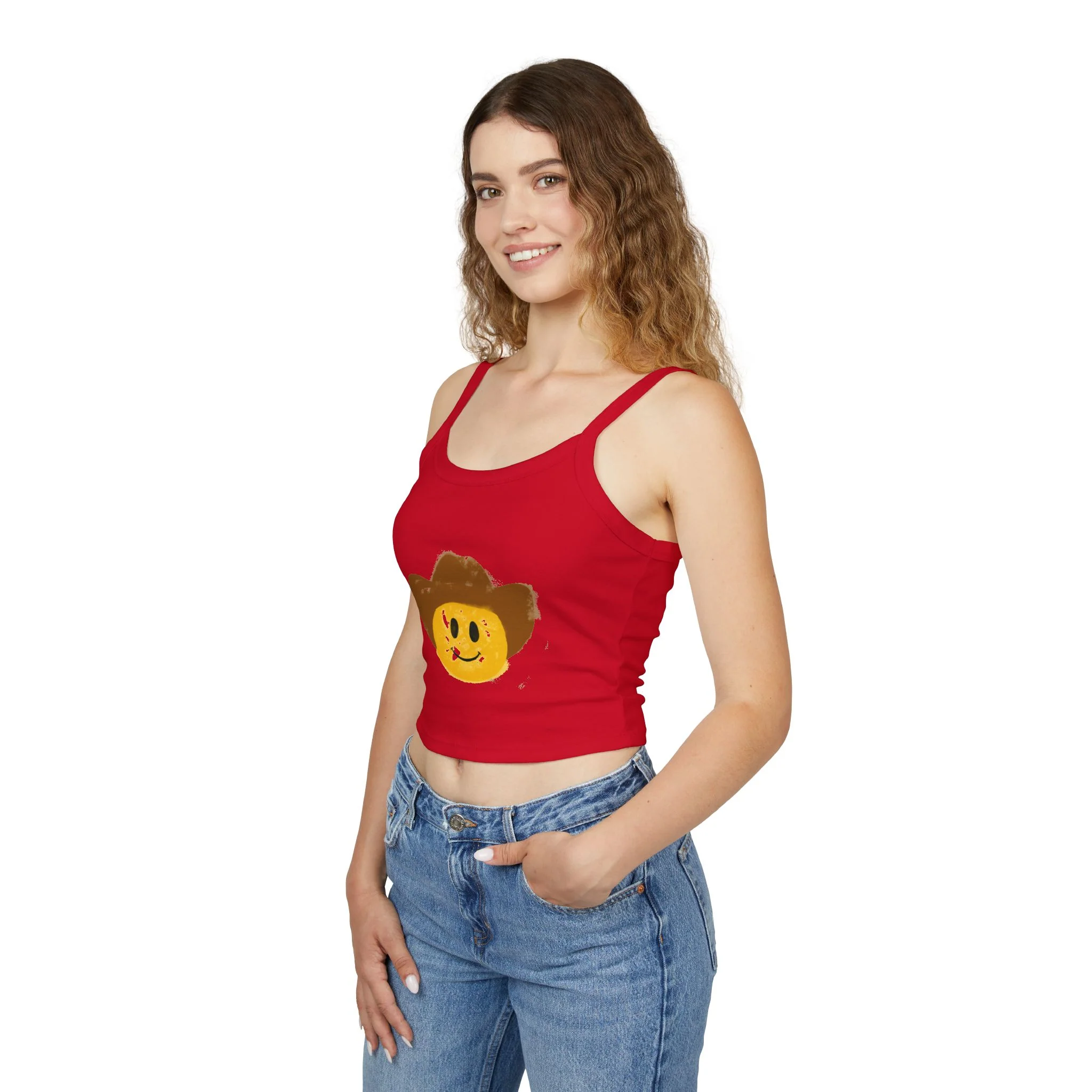 Cowboy Smiley Spaghetti Strap Tank Top - Image 12