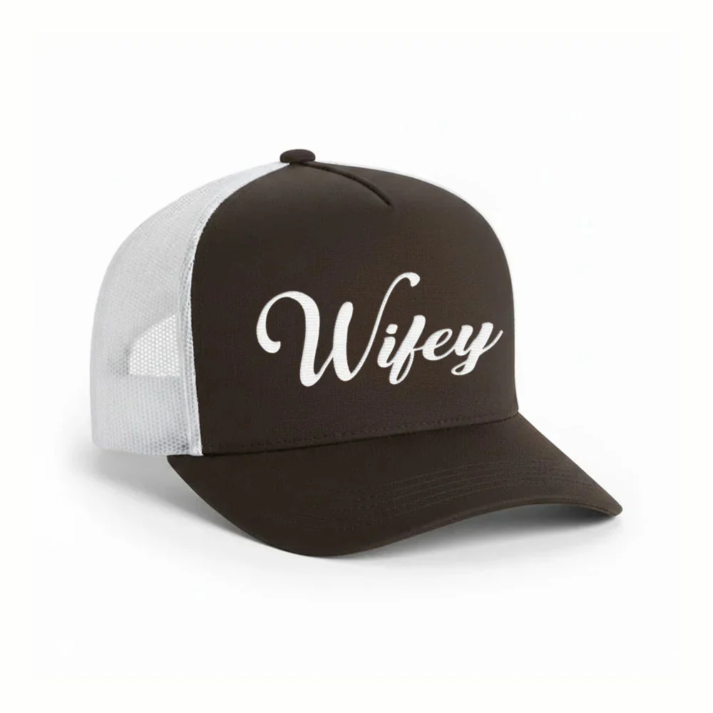 Embroidered Wifey Trucker Hat – Mesh Cap for Wedding or Anniversary - Image 8