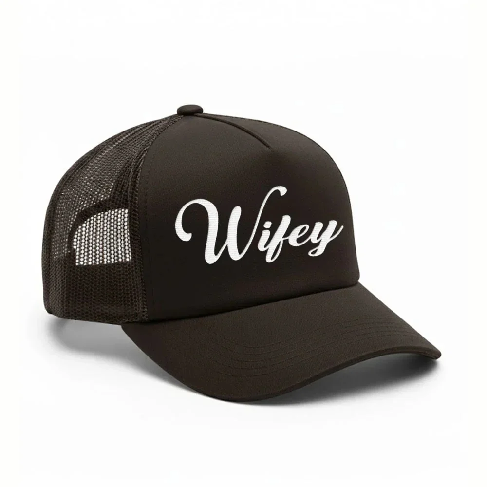 Embroidered Wifey Trucker Hat – Mesh Cap for Wedding or Anniversary - Image 9
