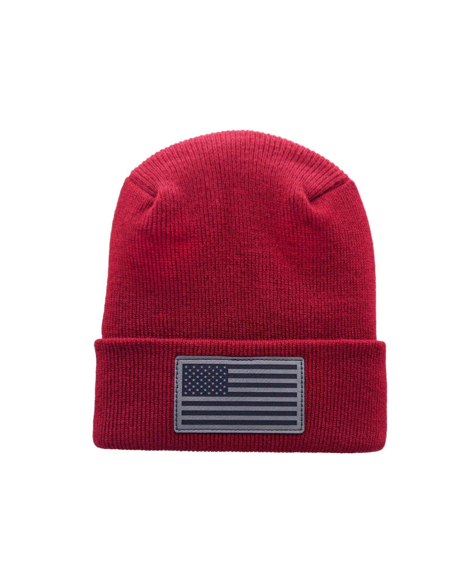 Haakwear American Flag Beanie – H Stitch Knit Cuffed USA Made - Image 8
