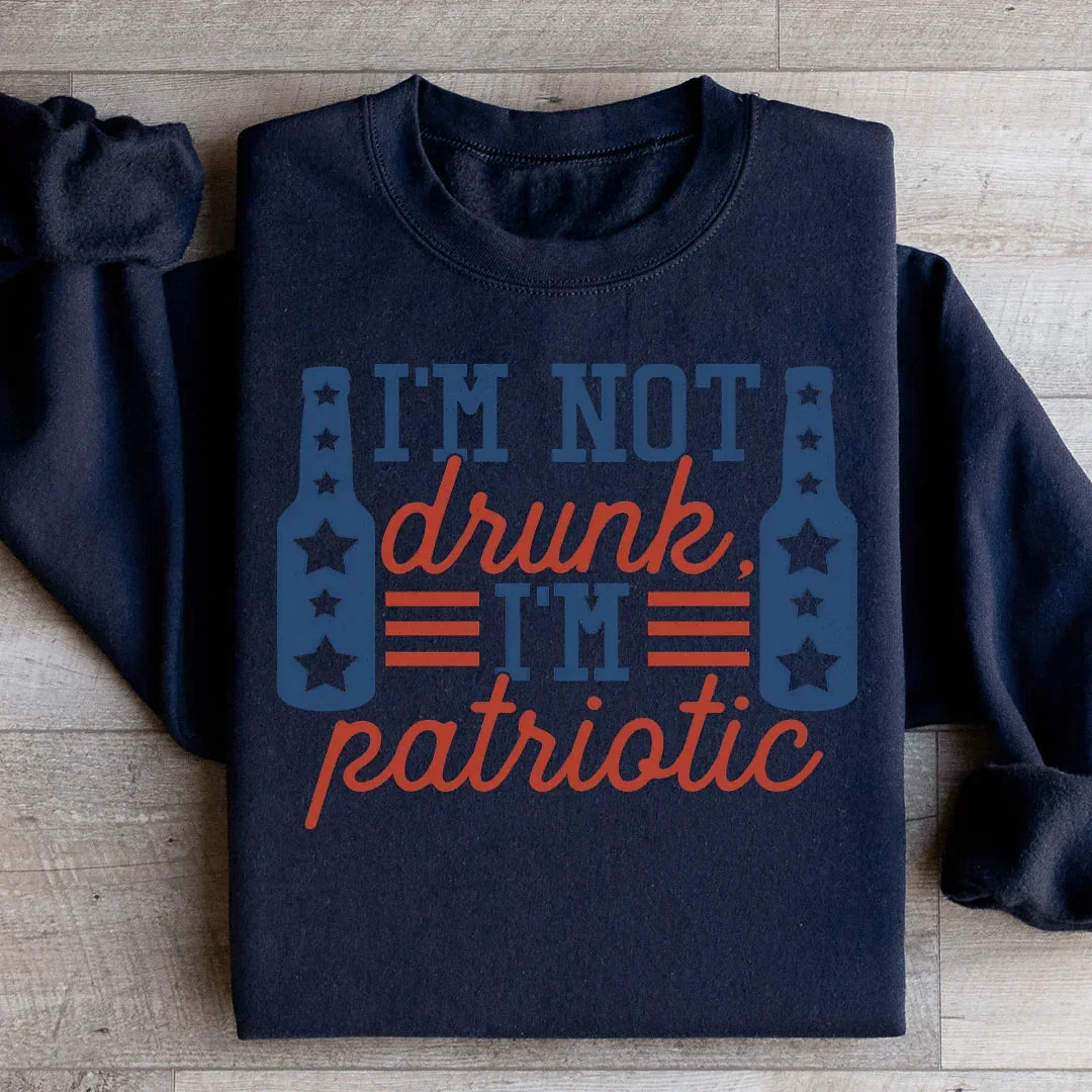I'm Not Drunk I'm Patriotic Graphic Sweatshirt – Funny 4th of July - Image 4