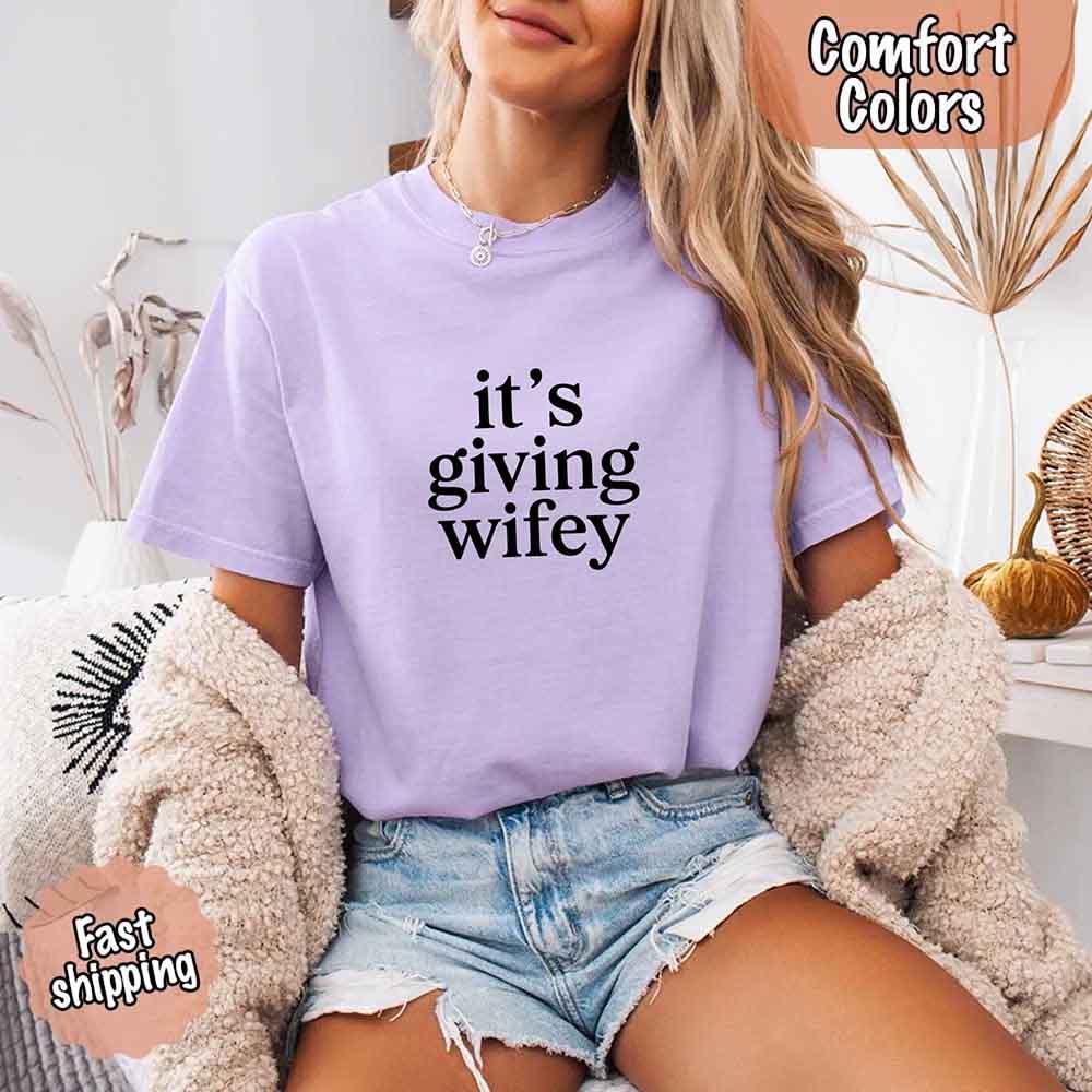 It's Giving Wifey Comfort Colors Tee – Bride to Be Wedding Gift - Image 11