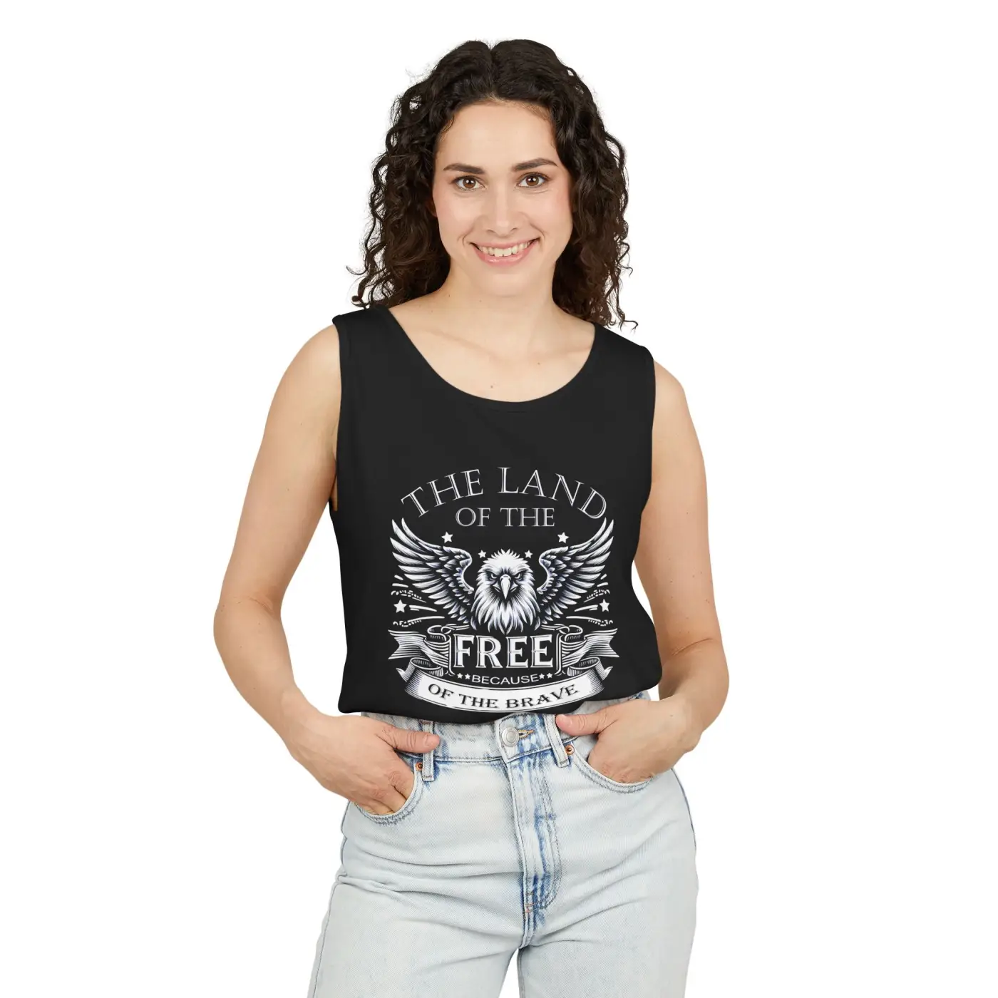 Patriotic Eagle Tank Top – True American Pride Cotton - Image 3