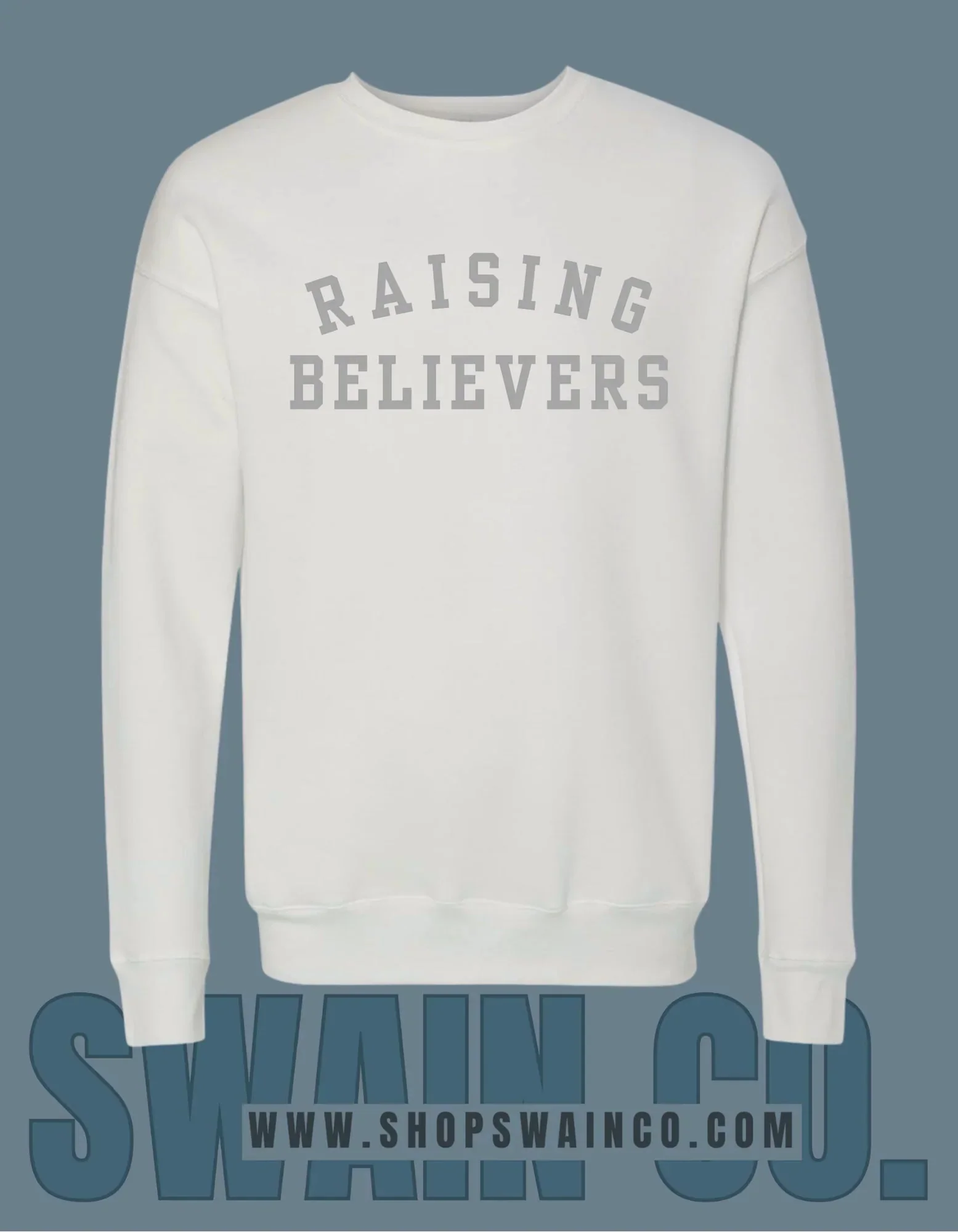 Raising Believers Embroidered Bella Canvas Sweatshirt – Faith Mom - Image 3