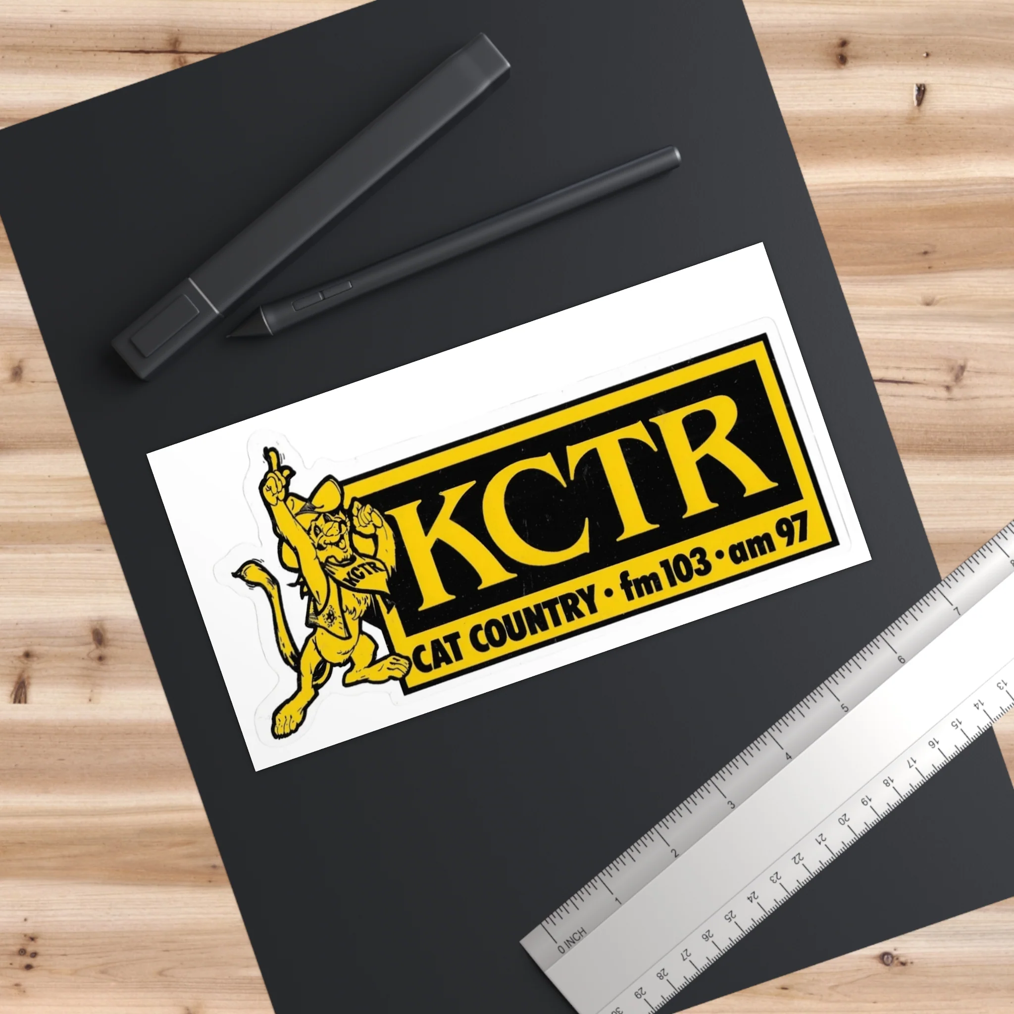Retro Cat Country 102.9 KCTR Bumper Stickers - Image 3