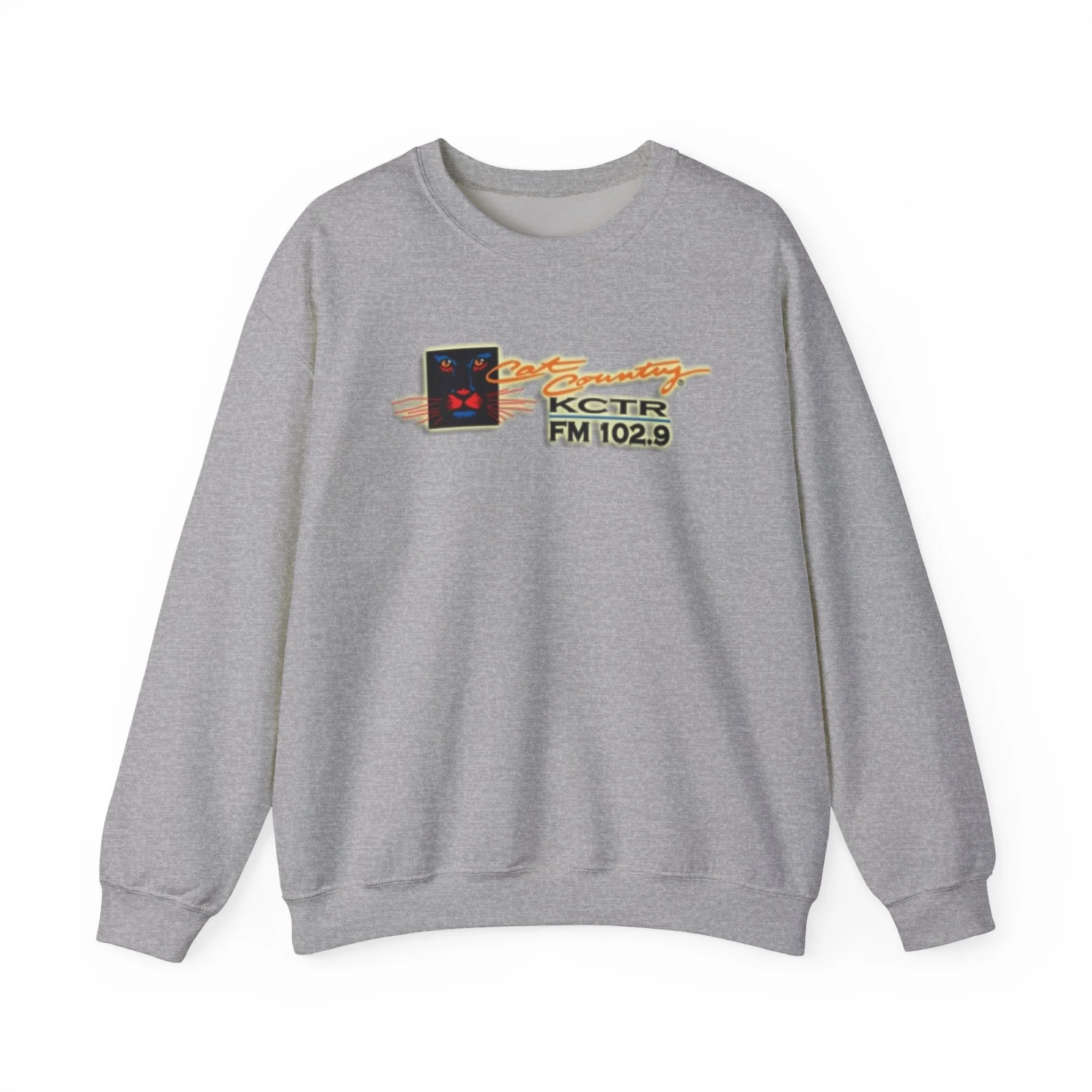 Retro Cat Country 102.9 KCTR Unisex Heavy Blend™ Crewneck Sweatshirt - Image 3