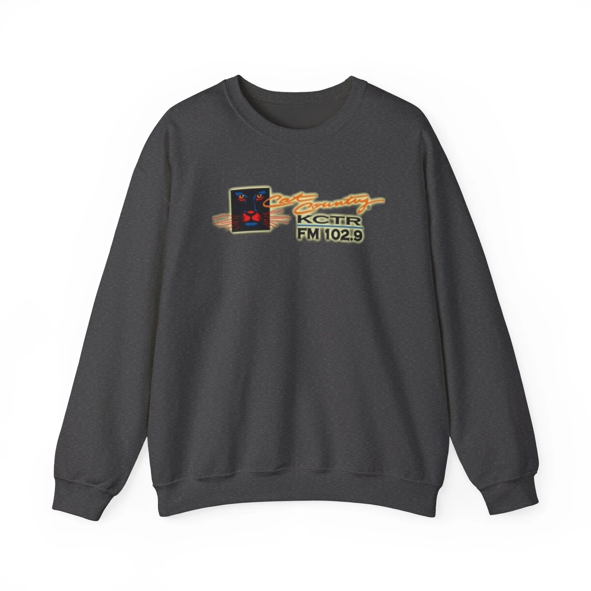 Retro Cat Country 102.9 KCTR Unisex Heavy Blend™ Crewneck Sweatshirt - Image 4