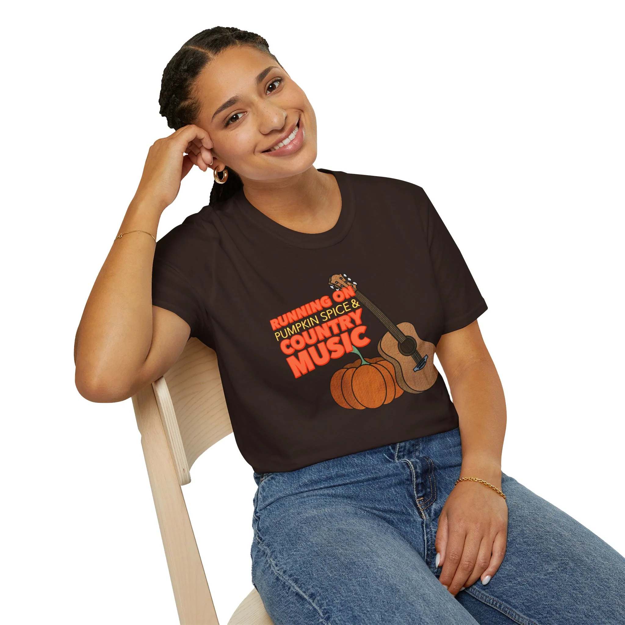 Running on Pumpkin Spice Country Music T-Shirt - Image 7