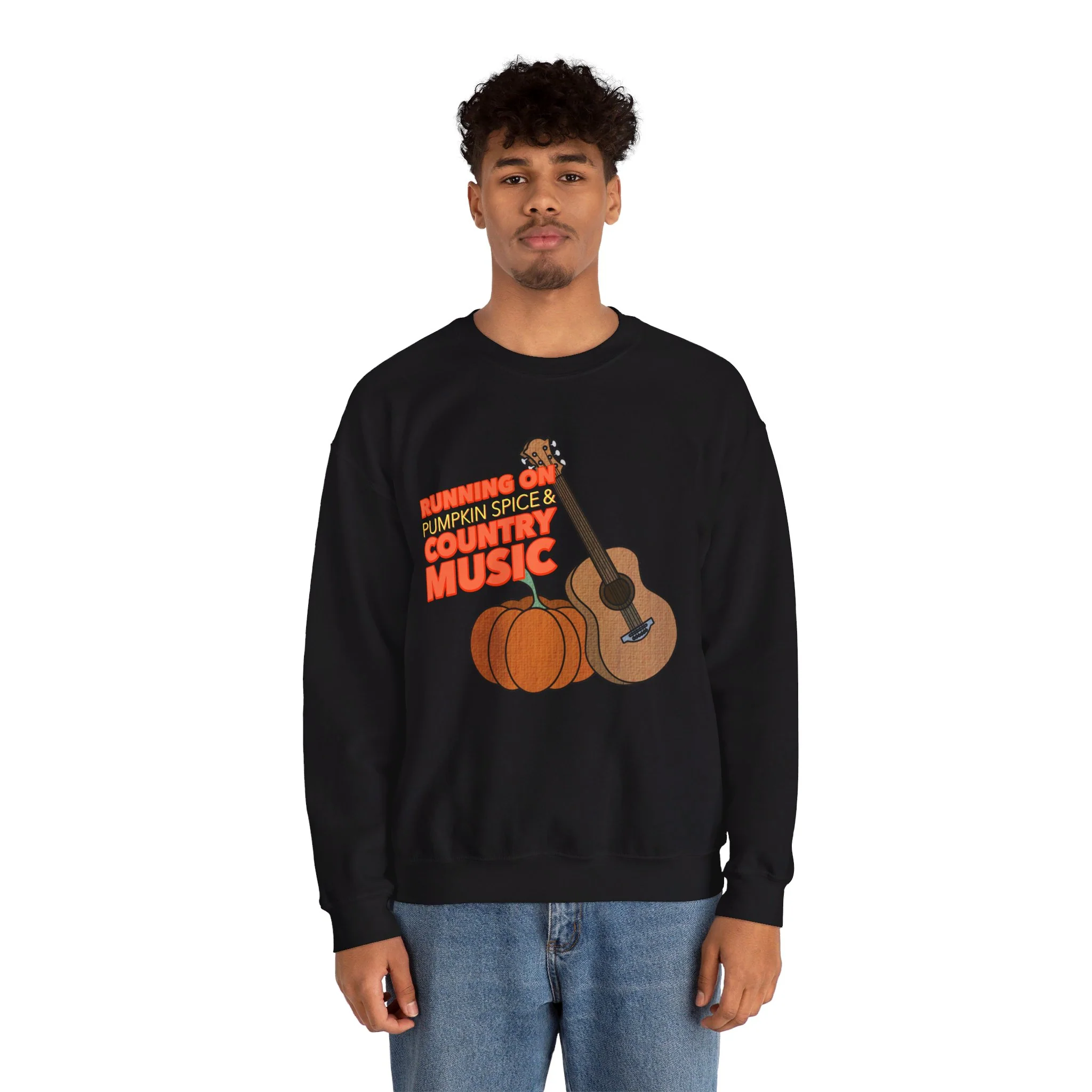 Running on Pumpkin Spice Country Music  Crewneck Sweatshirt - Image 17