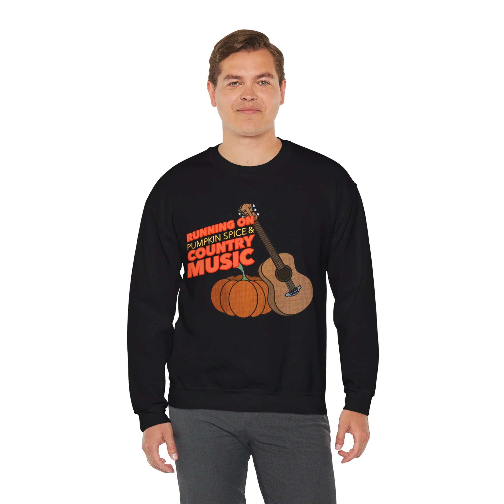 Running on Pumpkin Spice Country Music  Crewneck Sweatshirt - Image 18