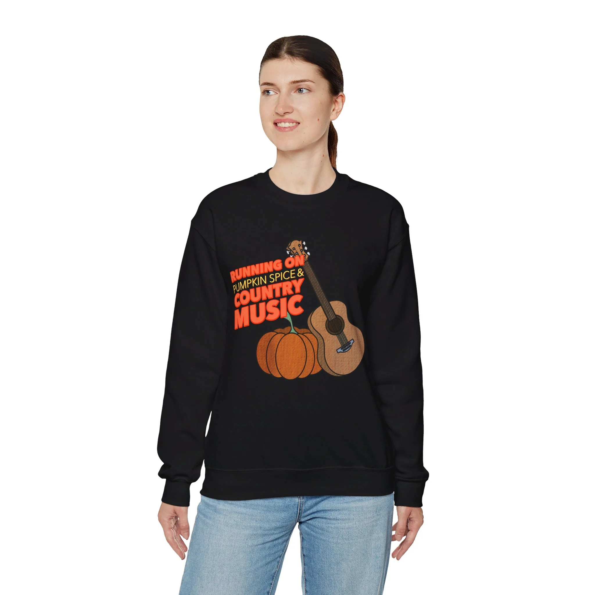 Running on Pumpkin Spice Country Music  Crewneck Sweatshirt - Image 19