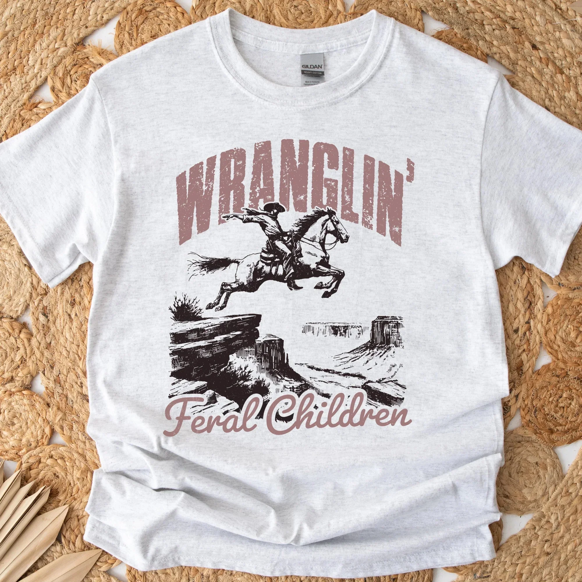 Wranglin' Feral Children Graphic Tee – Funny Western Mom Shirt